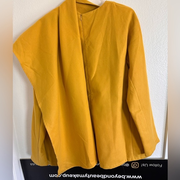 STYLEWE Long Sleeve Top Attached Scarf and Back Zip detailWomen Size 2XL Mustard - Picture 2 of 5